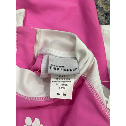 Flap Happy Rash Guard Swimsuit Girls 12M Pink Seahorse Long Sleeve NWT1