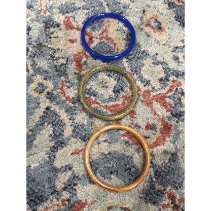 Bangle Bracelet Women Multicolor Glass Stackable Boho EUC1