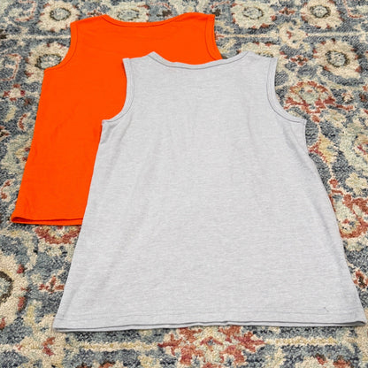 Tank Tops Boys Size 8 Orange Grey Sleeveless Basics EUC2