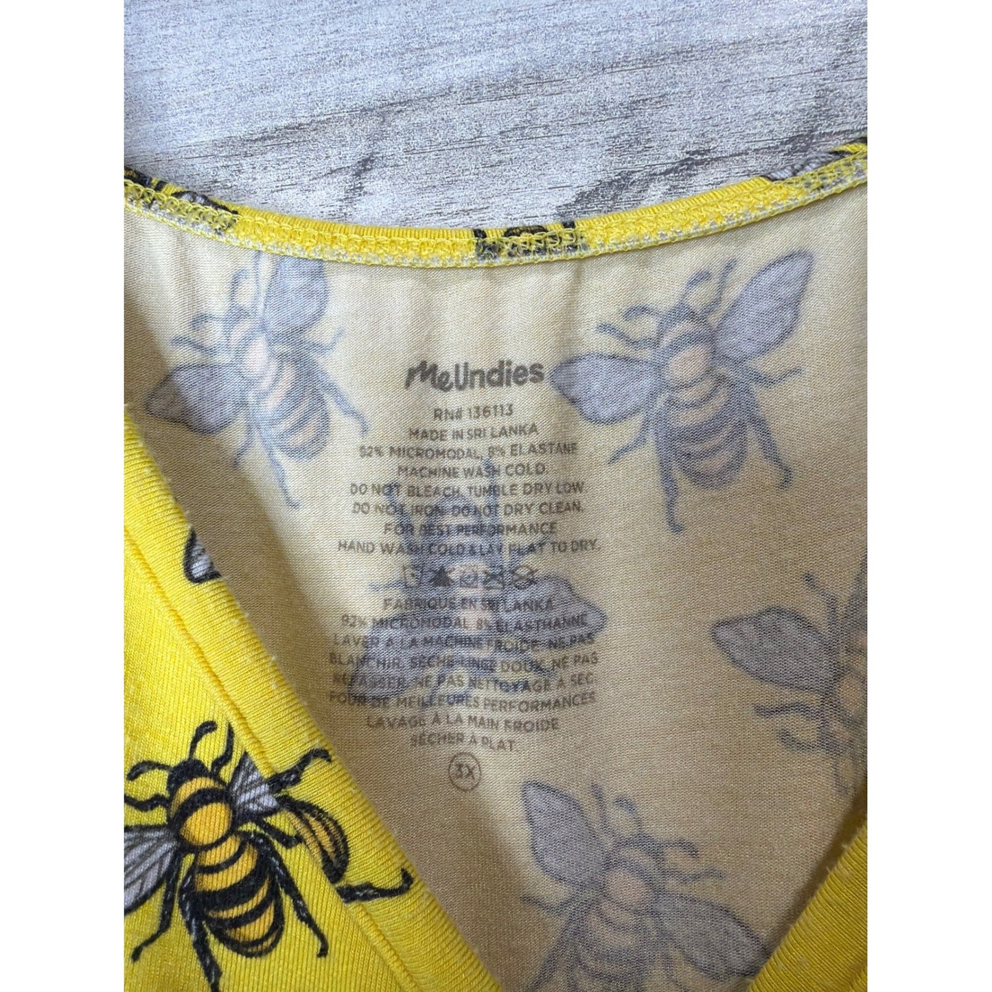 MeUndies Romper Women 3X Yellow Bee Print Modal Blend Pockets Loungewear EUC1