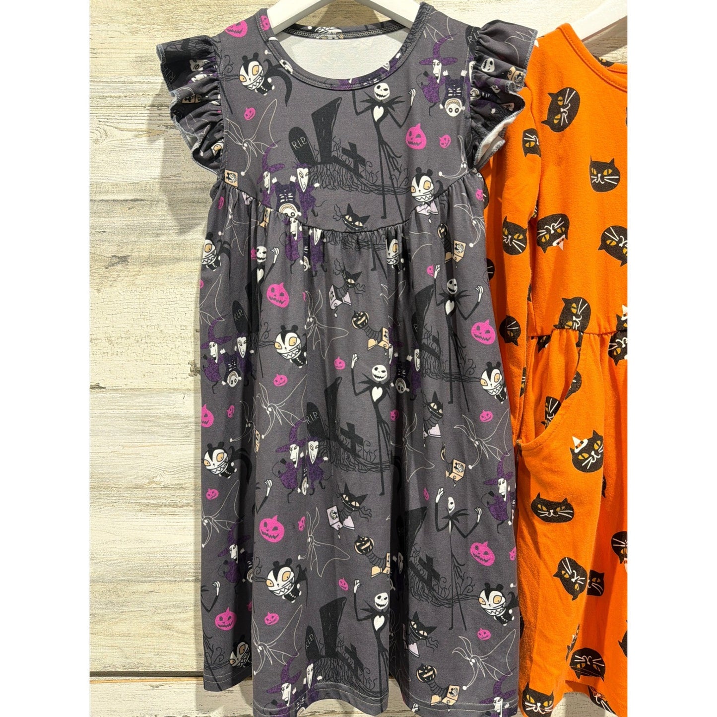 Cat & Jack Skellington Dress Bundle Girls 7/8 Multi Halloween Spooky1