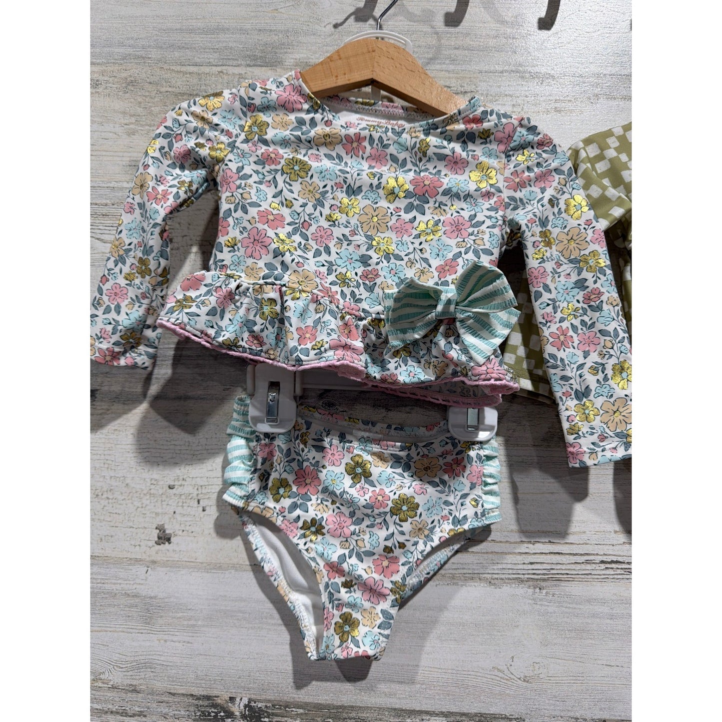 Tommy Bahama Little Co Swimsuit Bundle Girls 12-18M Floral Checkered Boho EUC1