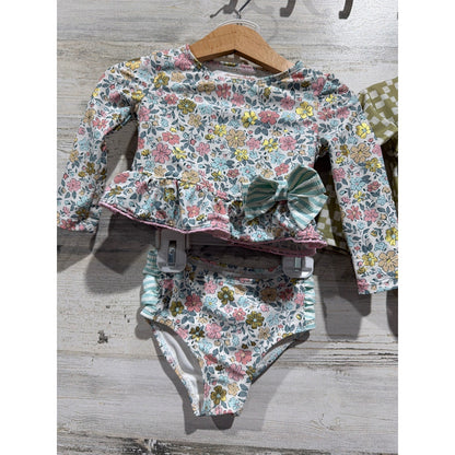 Tommy Bahama Little Co Swimsuit Bundle Girls 12-18M Floral Checkered Boho EUC1