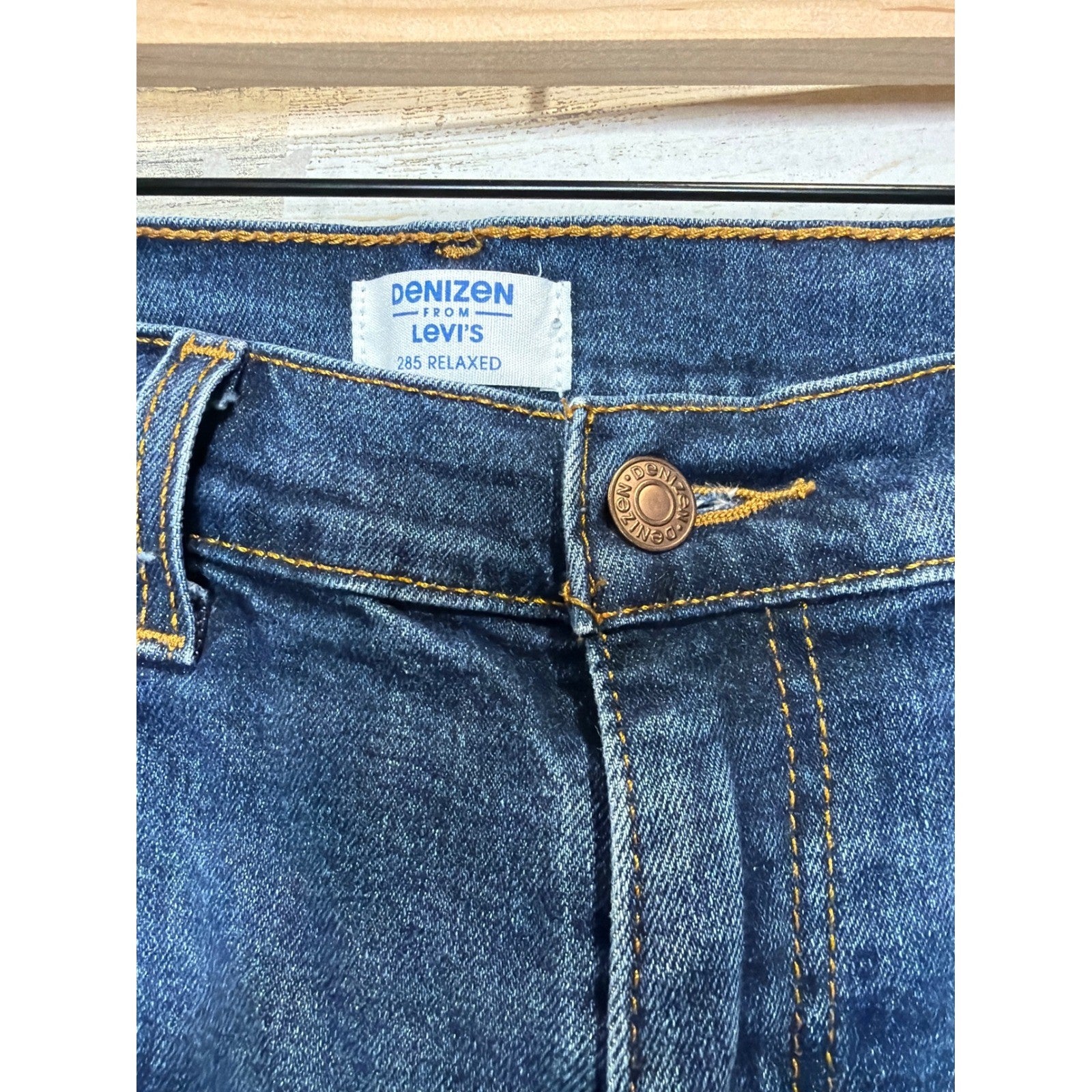Denizen Levi's 285 Relaxed Jeans Men 36x30 Blue Dark Wash Denim Workwear EUC1
