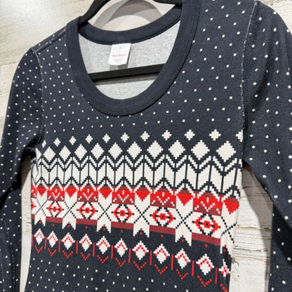 Hanna Andersson Fair Isle Top Women XS Black Organic Cotton Nordic EUC2