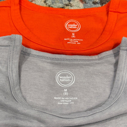 Tank Tops Boys Size 8 Orange Grey Sleeveless Basics EUC1