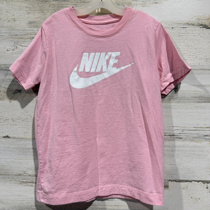 Nike T-Shirt Kids Small Pink Short Sleeve Logo Athletic Sportswear EUC0