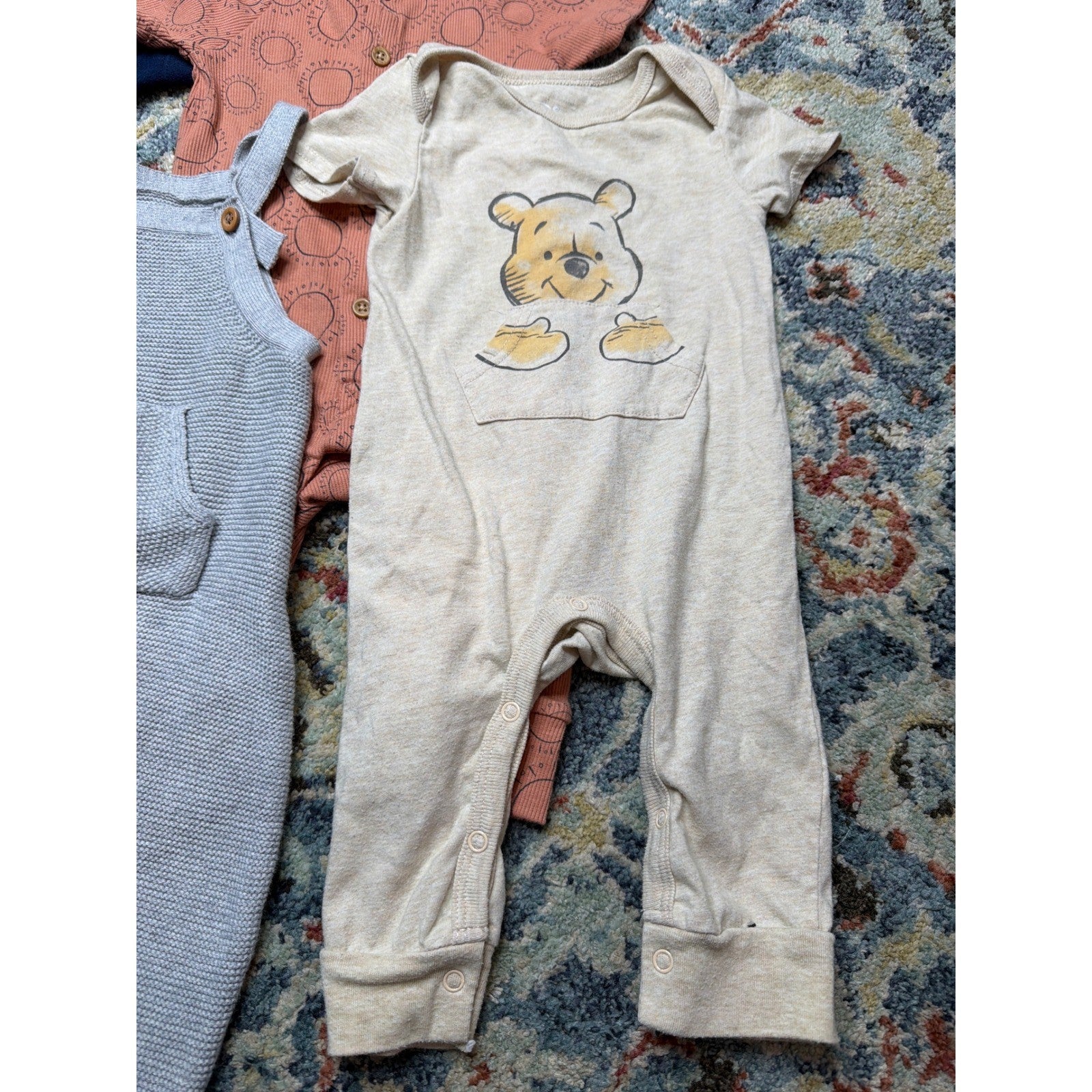 Disney Little Planet Grayson Collective Boys 6-12M Romper Overalls Bundle EUC1