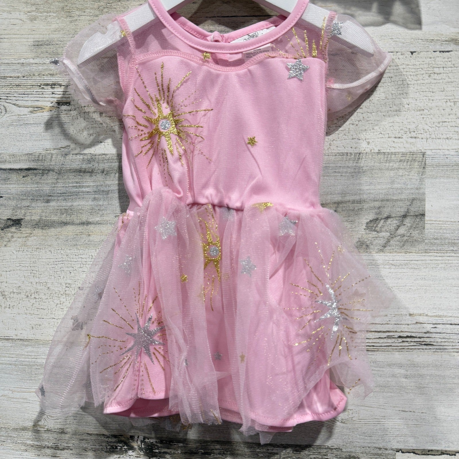 Wizard of Oz Glinda Costume Girls 12/18MO Pink Glitter Star Dress Up New1