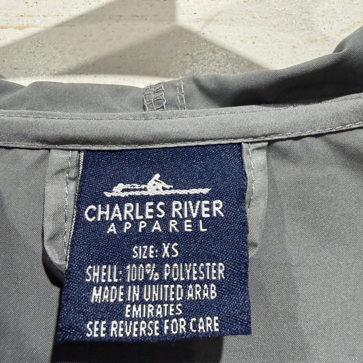 Charles River Seaside Windbreaker Women XS Grey Dachshund Quarter Zip EUC5