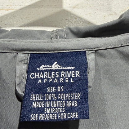 Charles River Seaside Windbreaker Women XS Grey Dachshund Quarter Zip EUC5