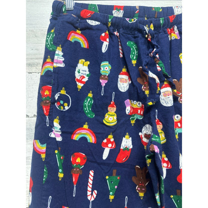 Hanna Andersson Christmas Pajama Pants Adult Medium Navy Ornament Print2
