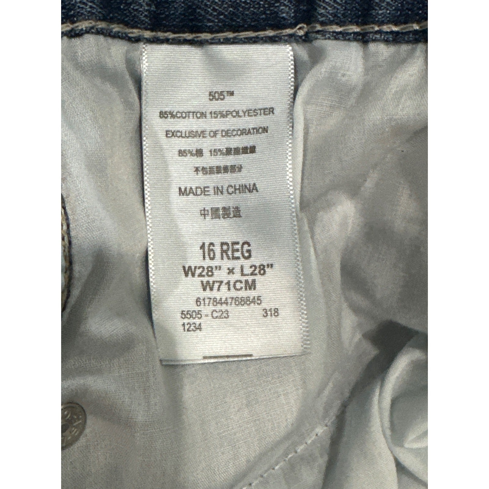 Levi's 505 Regular Fit Jeans Kids Size 16 Blue Medium Wash Straight Leg EUC4