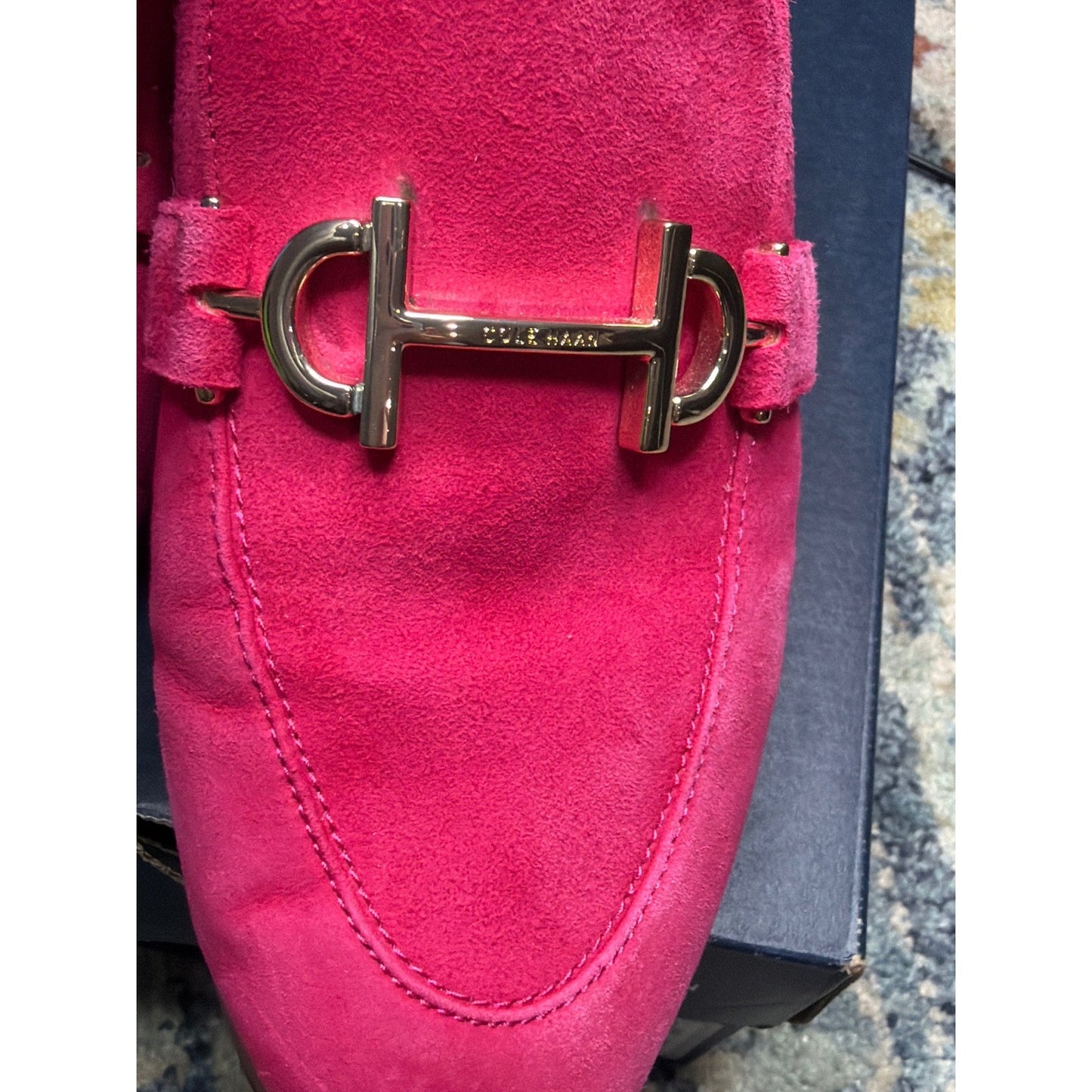 Cole Haan Loafers Women 9 Pink Suede Gold Bit Grandseries7