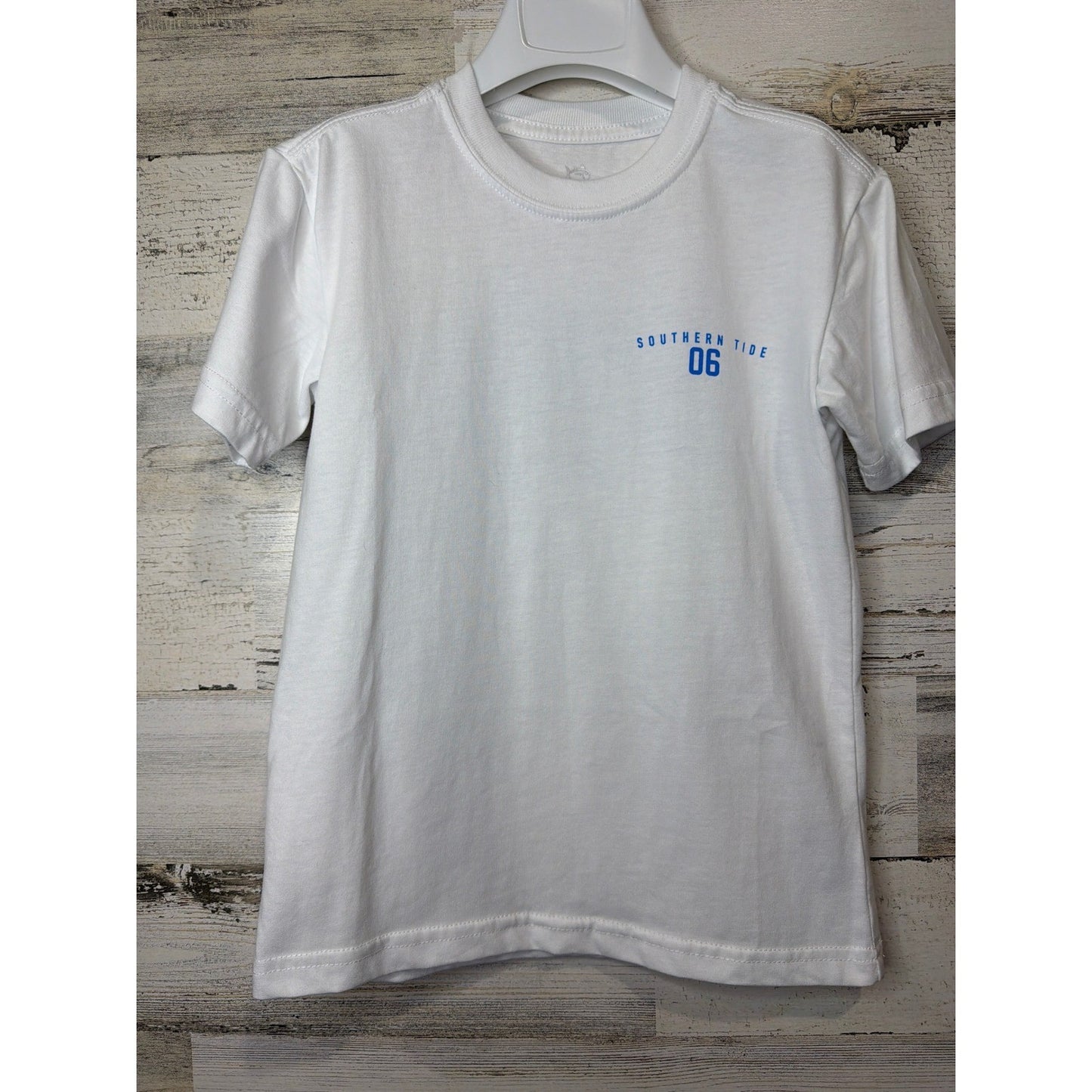Southern Tide Skipjack T-Shirt Boys XS 4-5 White Graphic Tee Preppy EUC0
