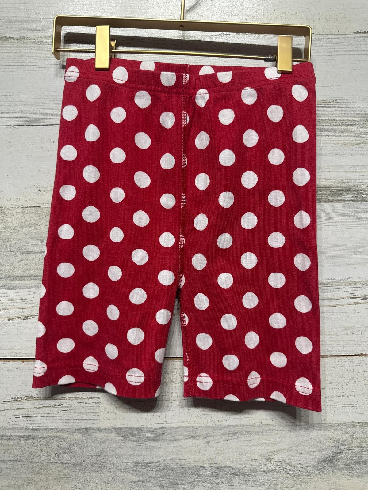 Hanna Andersson Shorts Girls 12 Red Polka Dot Disney Organic Cotton EUC0