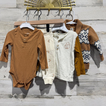 Rylee + Cru Cat&Jack Osh Kosh Baby Boy 3-12m Brown Cream Bundle Nordic Boho GUC*0