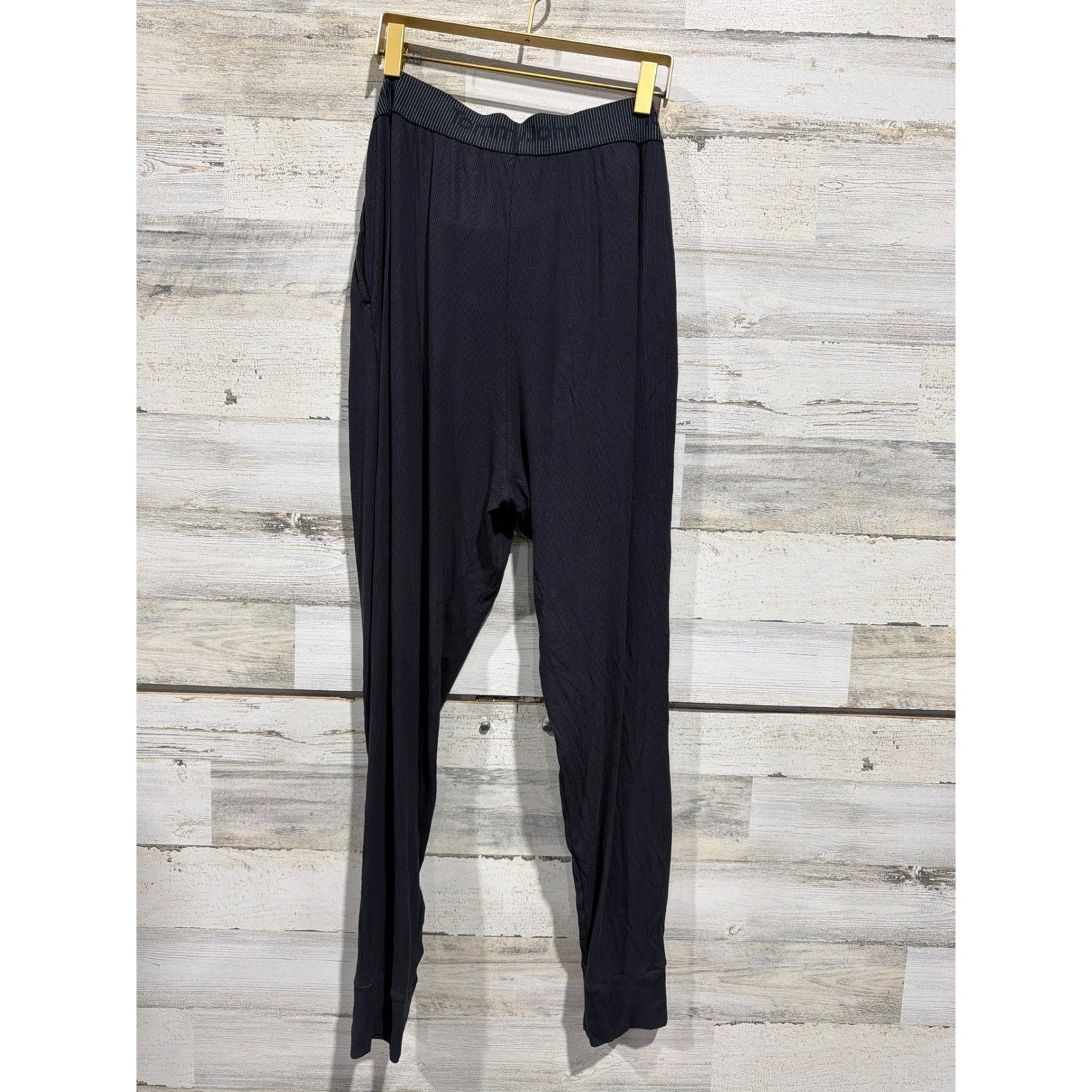 Tommy John Lounge Pants Men Large Black Second Skin Jogger EUC3