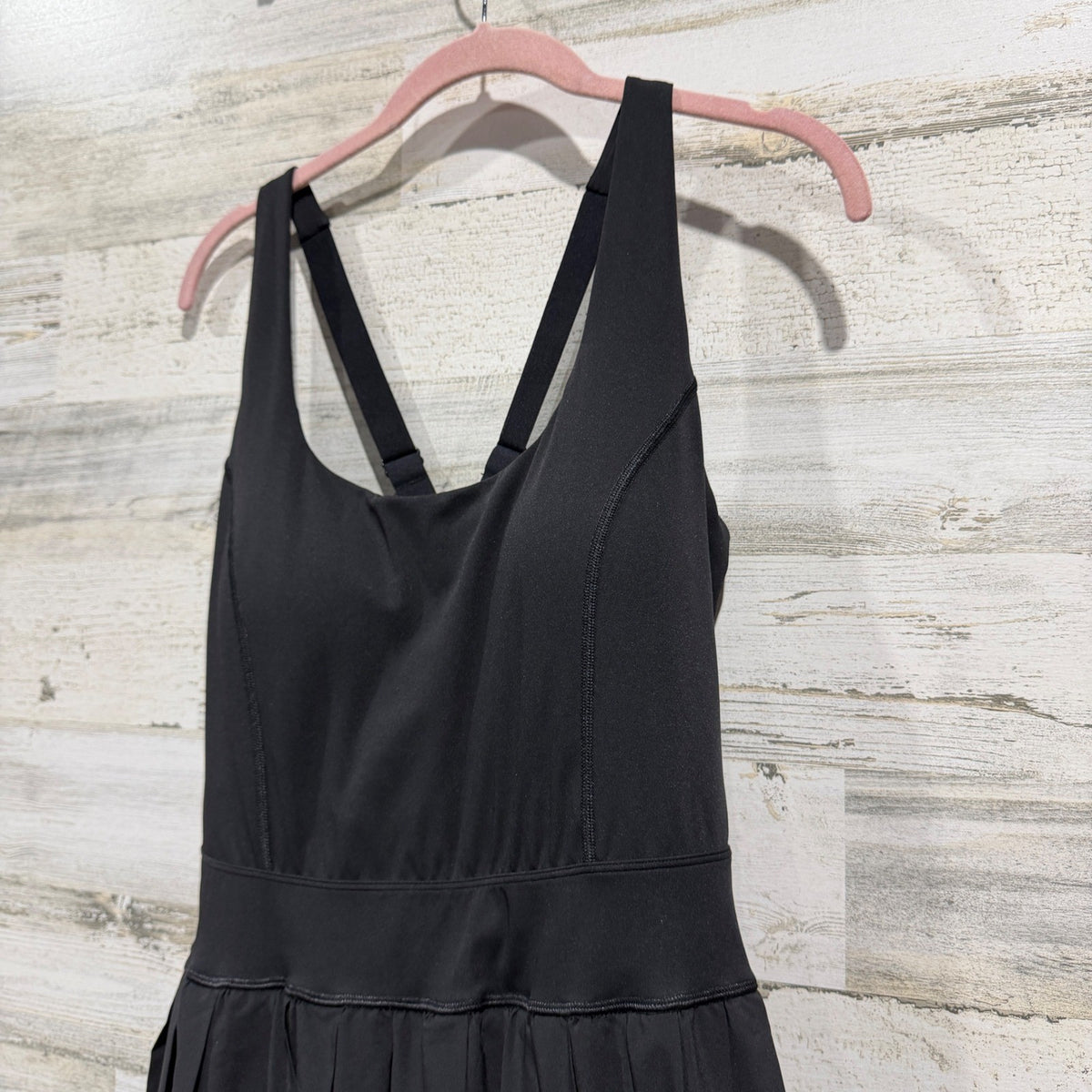Athletic Pleated Tennis Dress Women L Black Activewear Sporty Preppy EUC1