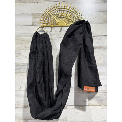 Wildbird Ring Sling Baby Carrier Kids Black Linen Gold Ring Boho EUC0