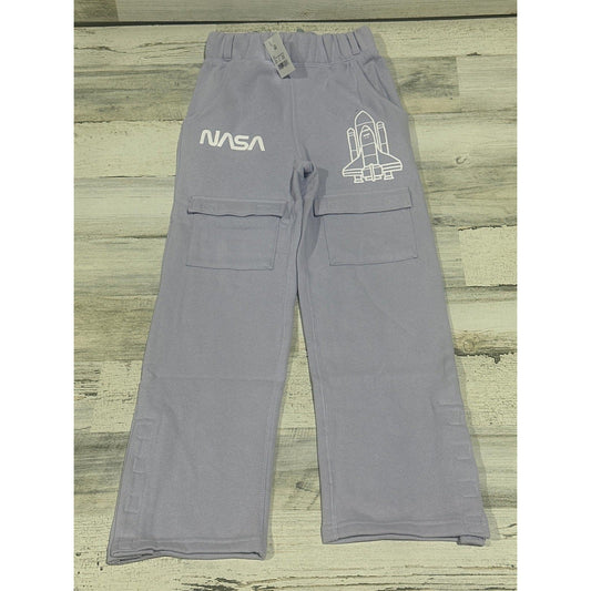 Mad Engine NASA Cargo Sweats Women XS Lavender Purple Wide Leg Fleece NWT0