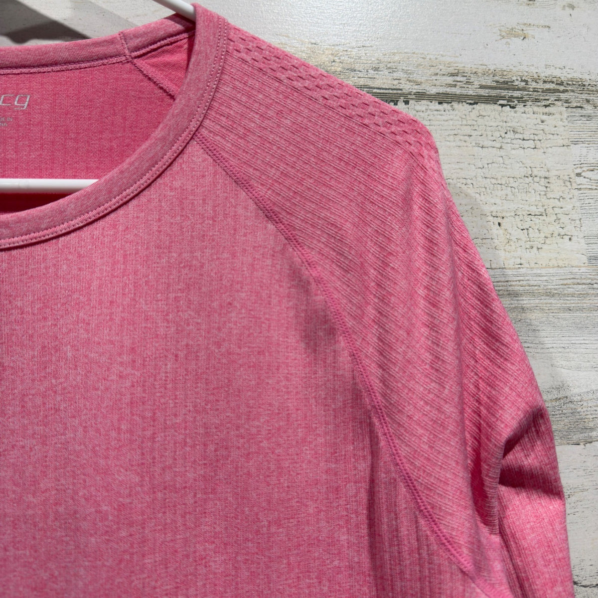 BCG Active Top Women XL Pink Long Sleeve Mesh Thumbhole Athleisure EUC2