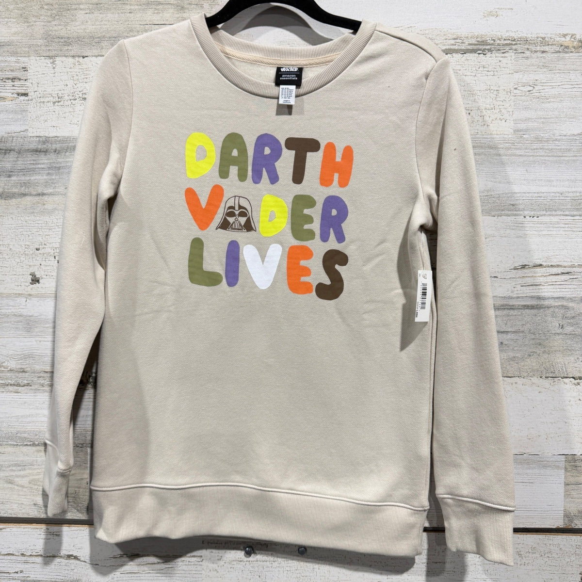 Star Wars Sweatshirt Kids 11-12 (XXL) Beige Darth Vader Lives Graphic Sci-Fi NWT0