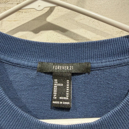Forever 21 Sweatshirt Juniors Medium Blue Alaska Eagle Graphic Embroidered EUC1