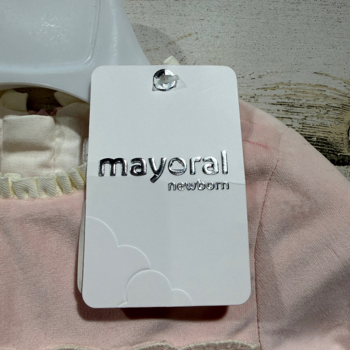 Mayoral Velvet Dress Set Girls 12M Pink Cotton Blend Lace Trim European NWT1