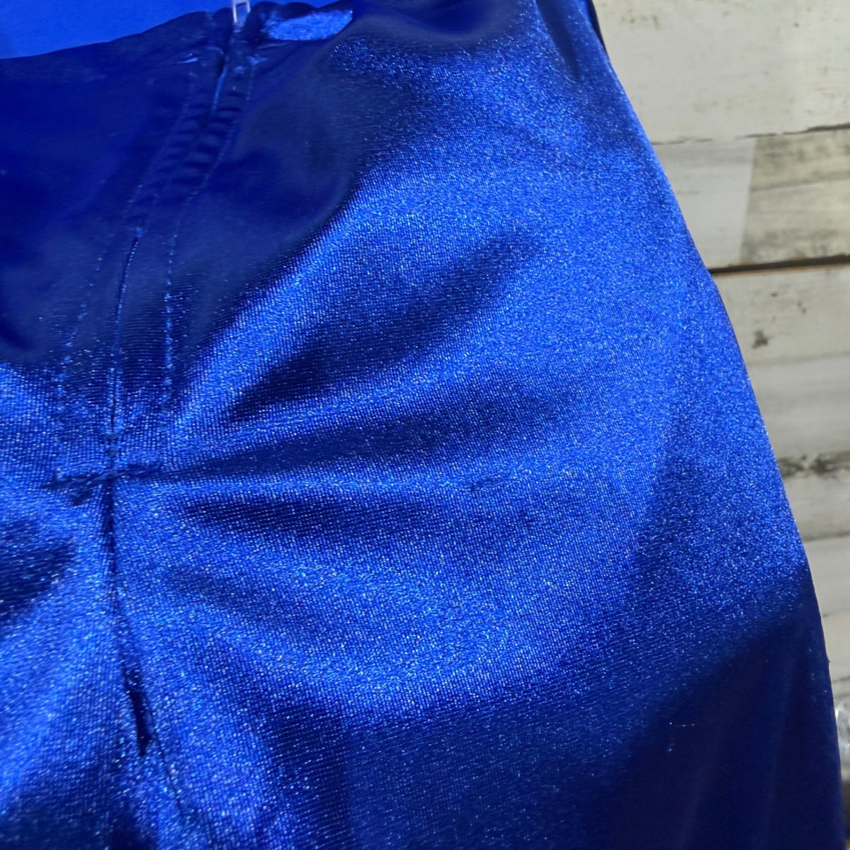 City Studio Lace Up Back Fit & Flare Dress Women 17 Royal Blue Satin Flawed*8