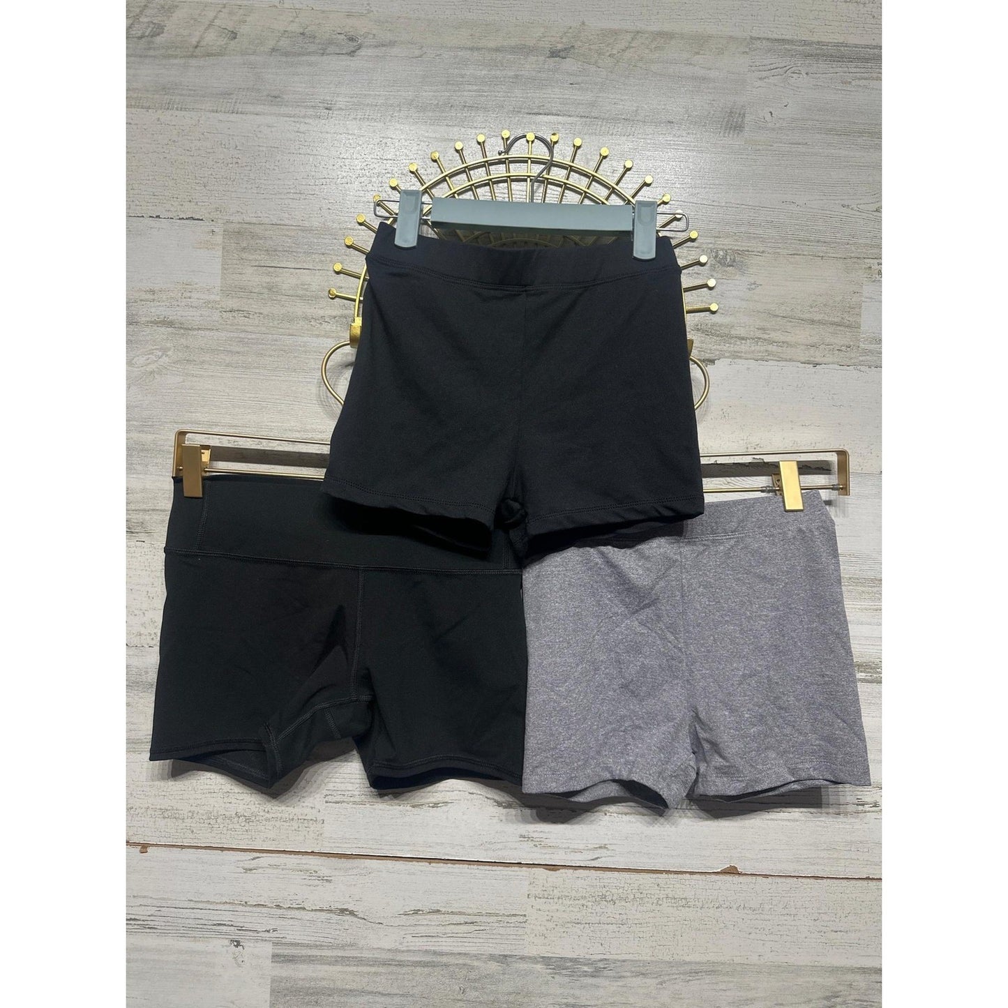 All in Motion Blenet Active Shorts Girls L Black Gray 3pc Lot Sporty EUC0
