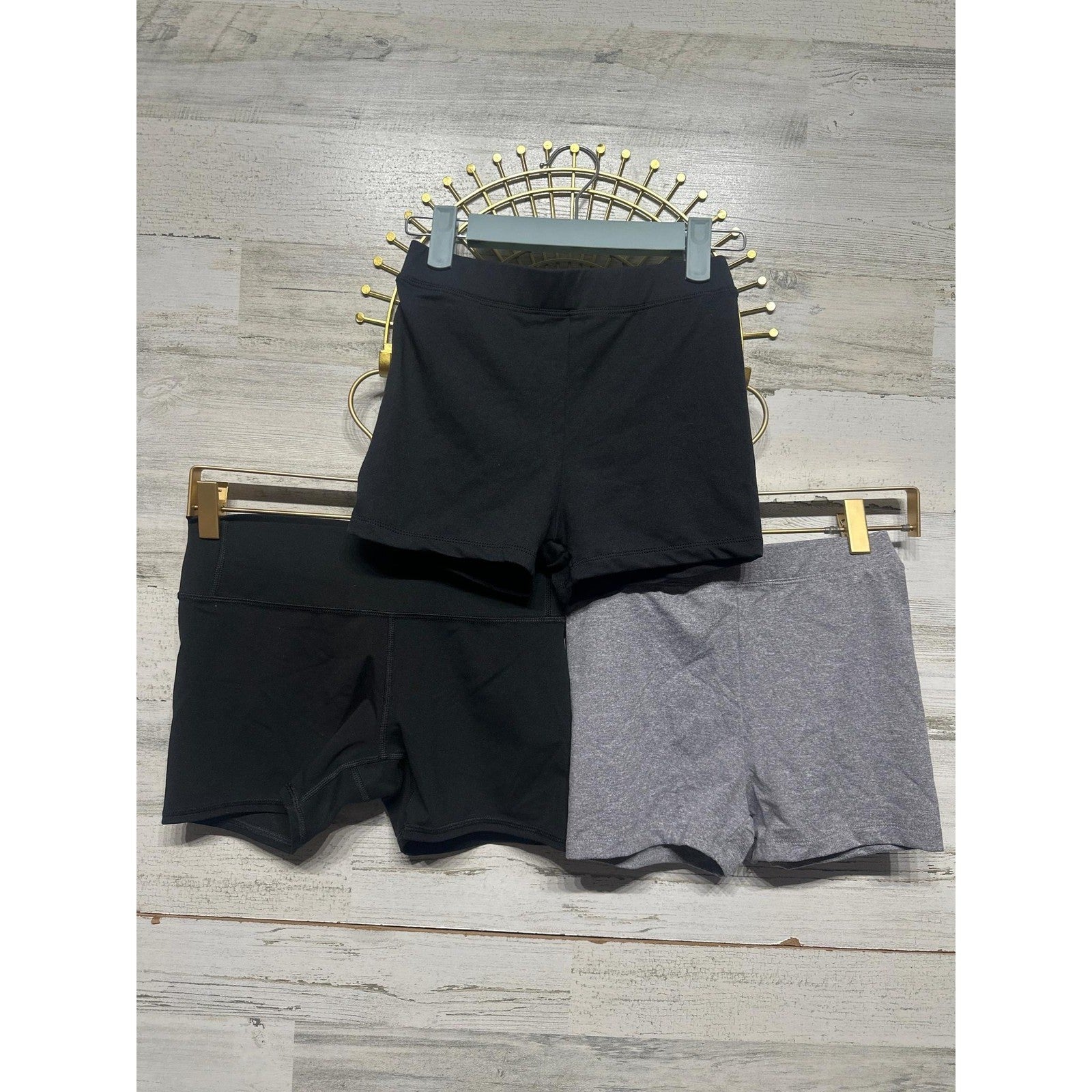 All in Motion Blenet Active Shorts Girls L Black Gray 3pc Lot Sporty EUC0