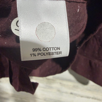 ROWM Big Man Button Down Shirt Mens 4XB Burgundy Speckled Cotton Casual NWT4