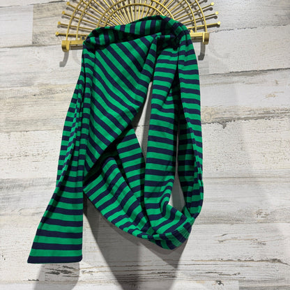 Cocolillys Striped Scarf Women One Size Green Blue Jersey Knit Preppy Extra Long2