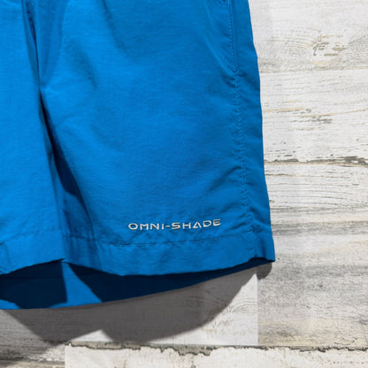 Columbia PFG Backcast Shorts Boys Size M Blue Nylon Outdoor Fishing EUC1