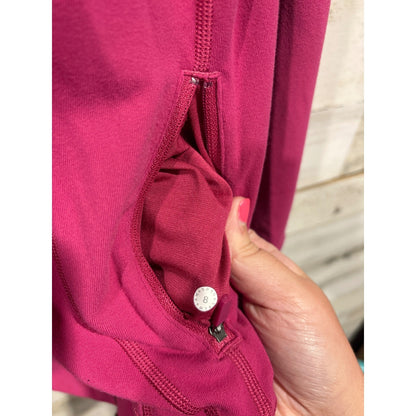 Lululemon Define Jacket Women 8 Pink Full Zip Athleisure Broken Zipper Flawed1