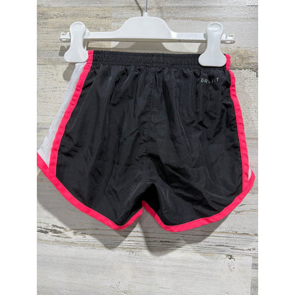 Nike Dri-FIT Shorts Girls Size 6 Black Pink Mesh Athletic Sporty *Flawed2