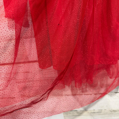 H&M Tulle Skirt Ribbed Dress Girls 6X/7 Red Cotton Blend Holiday Flawed*6