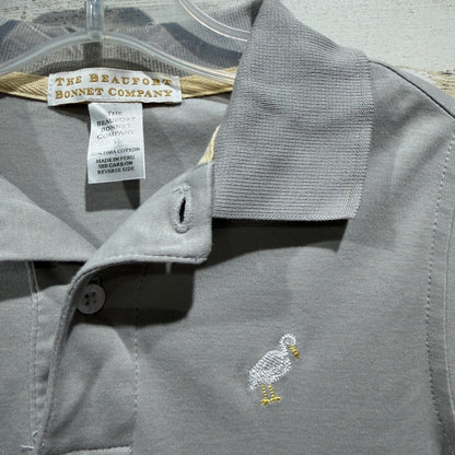 The Beaufort Bonnet Company Polo Shirt Boys 5 Grey Pima Cotton Preppy EUC1
