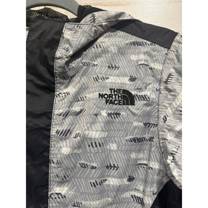 The North Face Rain Jacket Girls M 10/12 Grey Geometric DryVent Gorpcore EUC1