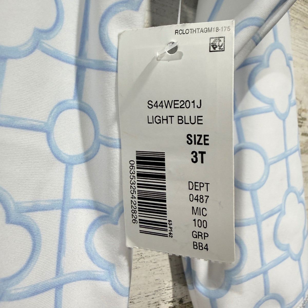 Edgehill Collection Rash Guard Boys 3T Blue Lattice Preppy NWT1