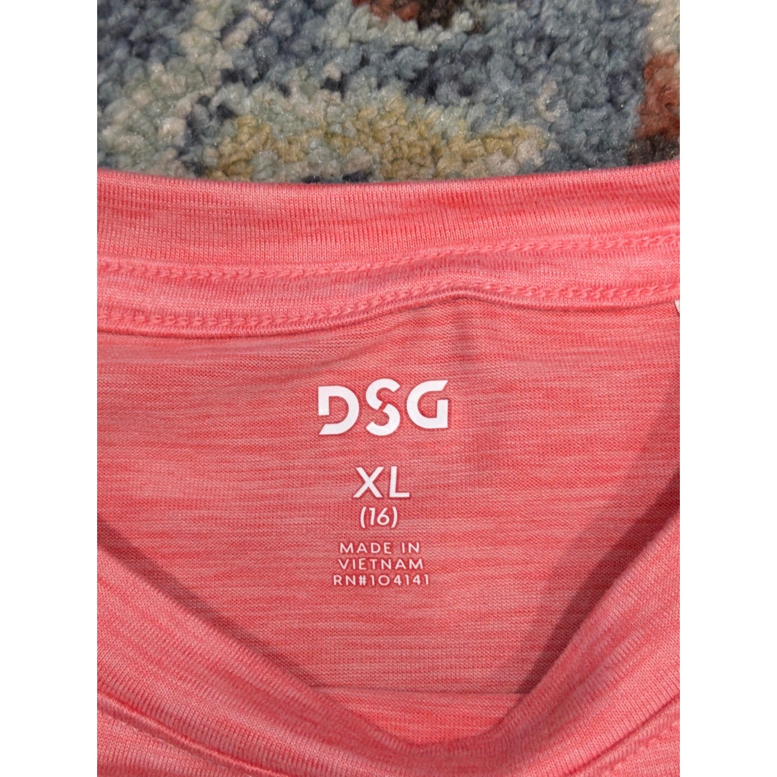 DSG Active Muscle Tee Girls XL 16 Coral Boxy Performance Athleisure EUC1