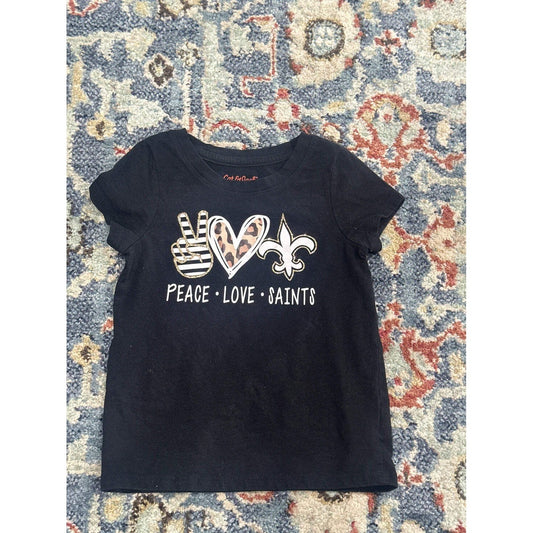 Girls 3T Black Peace Love Saints EUC0