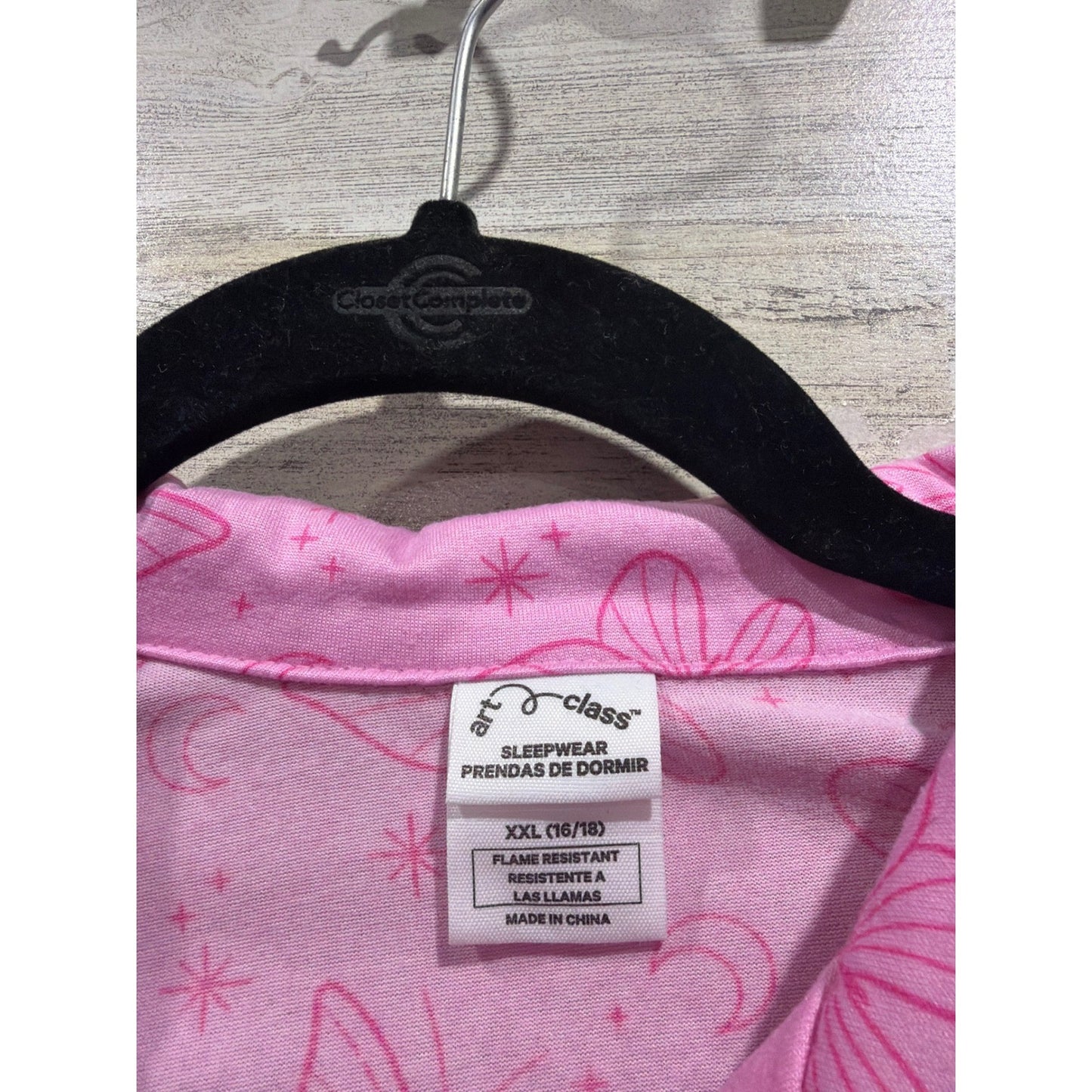 Art Class Pajama Set Girls XXL 16/18 Pink Butterfly Sleepwear Butterflycore EUC3