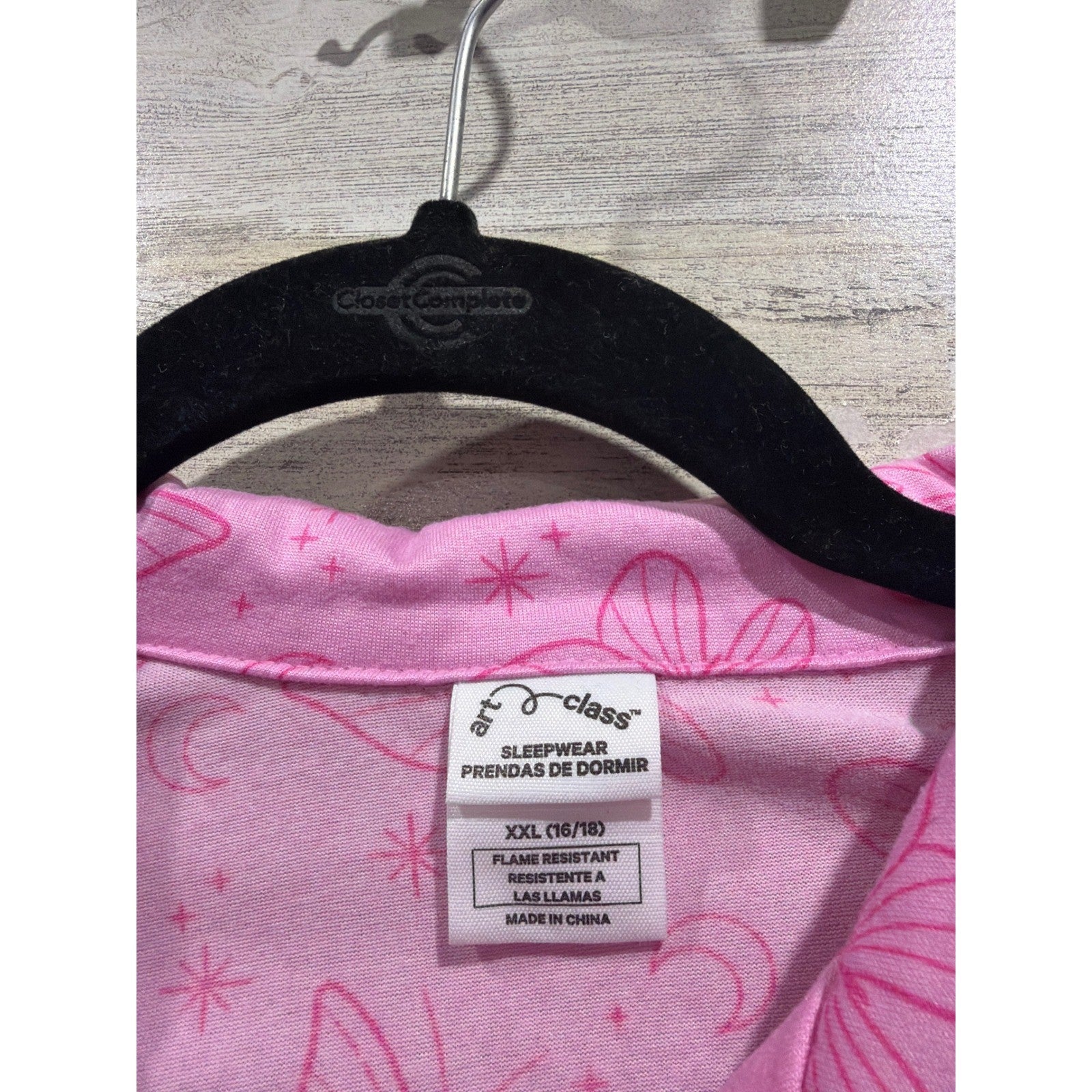 Art Class Pajama Set Girls XXL 16/18 Pink Butterfly Sleepwear Butterflycore EUC3