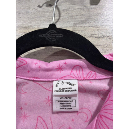 Art Class Pajama Set Girls XXL 16/18 Pink Butterfly Sleepwear Butterflycore EUC3