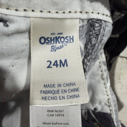 OshKosh B'gosh Floral Corduroy Overalls Girls 24M Black Pink Cotton5