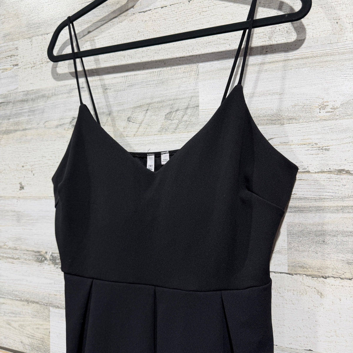 Haute Fox Double Strap Mini Dress Womens 1X Black Polyester Contemporary EUC1