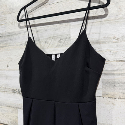 Haute Fox Double Strap Mini Dress Womens 1X Black Polyester Contemporary EUC1