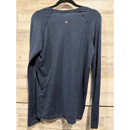 Lululemon Swiftly Tech Long Sleeve 2.0 Women Size 12 Blue Heathered EUC4